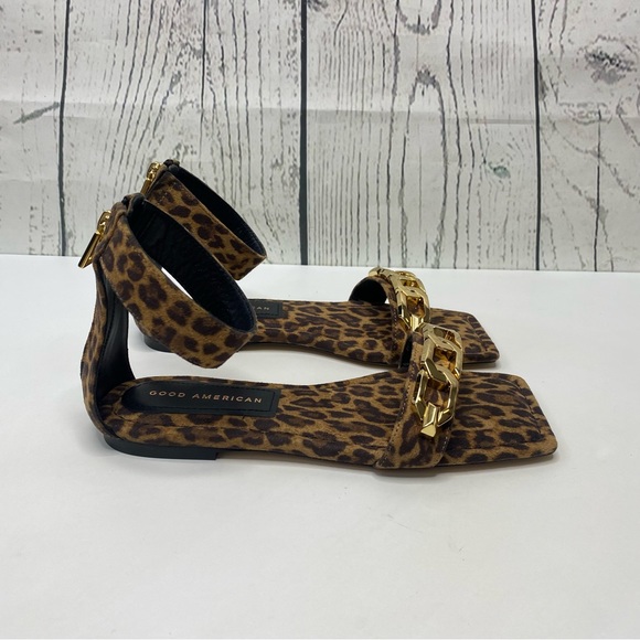 Good American Ankle Strap Leopard Sandals size 7 - Picture 8 of 11